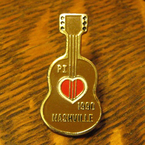 Nashville Tennessee 1990 Music Guitar Lapel Pin - Picture 2 of 4